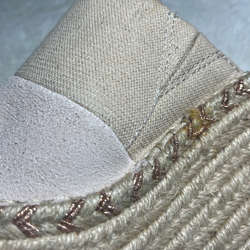 Toms Women's Beige Espadrille‎ Wedge Sandals Sz 7 - Picture 5 of 8